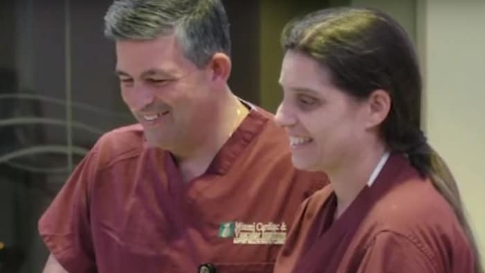Two clinicians from Cardiac Vascular Institute smile together
