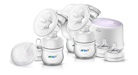 Manual electric breast pump and nipples Philips Avent