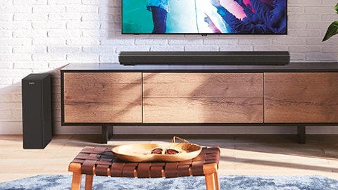 Soundbar nirkabel Philips dengan HDMI